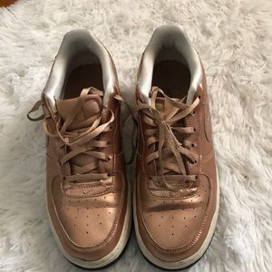 Rose Gold Nike Air Force Ones